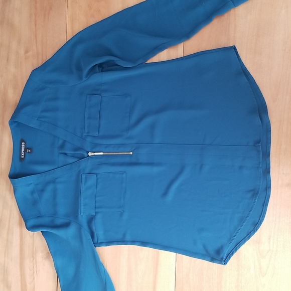 Express Teal Blouse - Picture 3 of 7